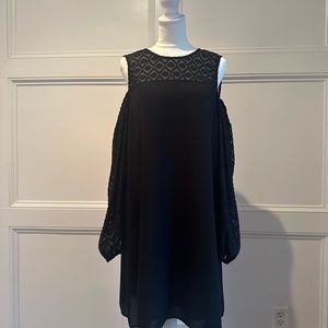 BCBGMaxAzria “Cherie” Cutout Shoulder Dress in Black | Size M